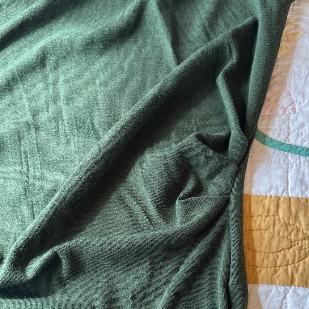 OGL Moss Olive Green Long-Sleeve Crewneck Tucked Top - Picture 7 of 8